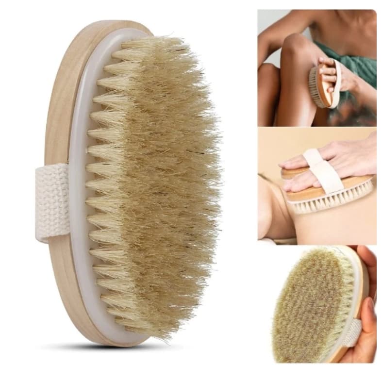 Escova Corporal Esfoliante Com Cerdas Macias , Massagem De Limpeza , Chuveiro Úmida E Seca