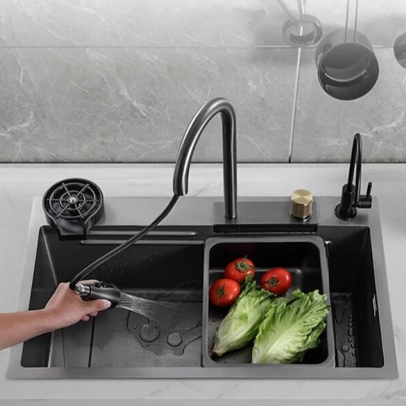 Kit Cuba Gourmet Cozinha Pia Cascata Smart Multifuncional Pia Inteligente Lavador De Copos Completa