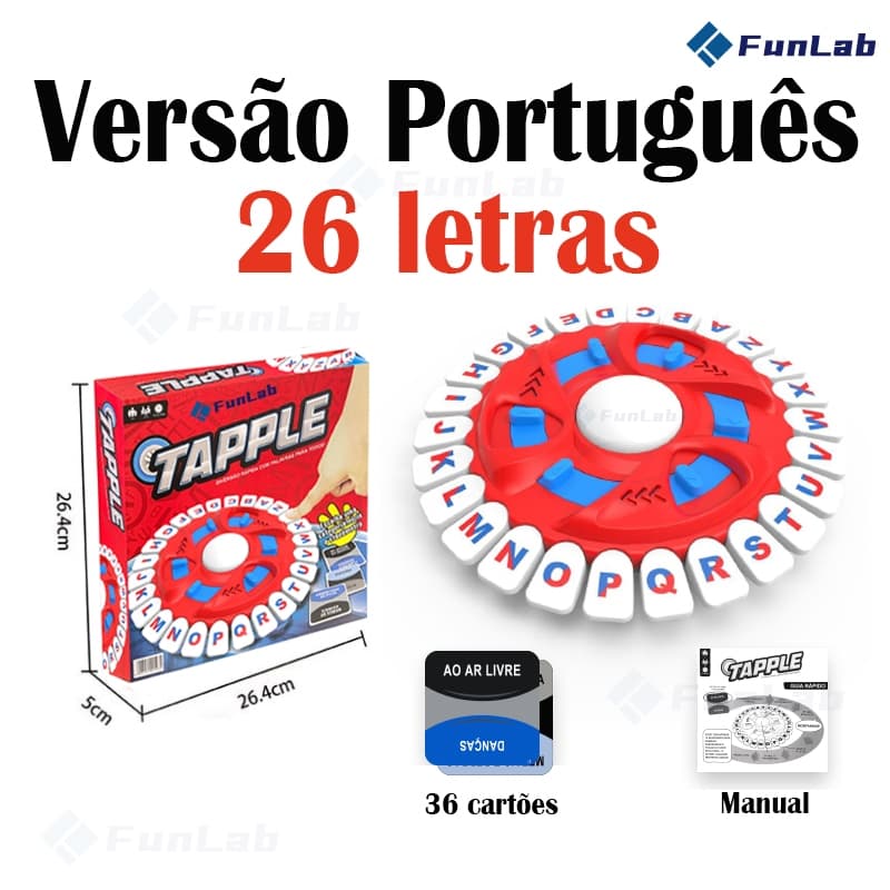Tapple Jogo De Tabuleiro 26 Letras Versão Português Jogo de Palavras Divertido