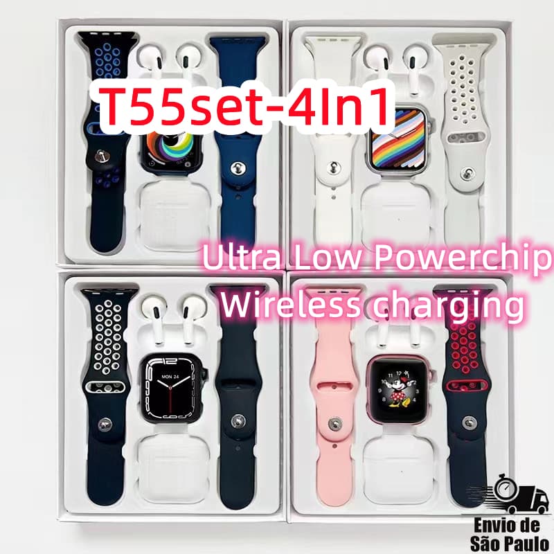 【Com i12 TWS】2025 T55 Pro Max Smartwatch Watch TWS Fones De Ouvido 2 Em 1 + BTCall E BTMusic
