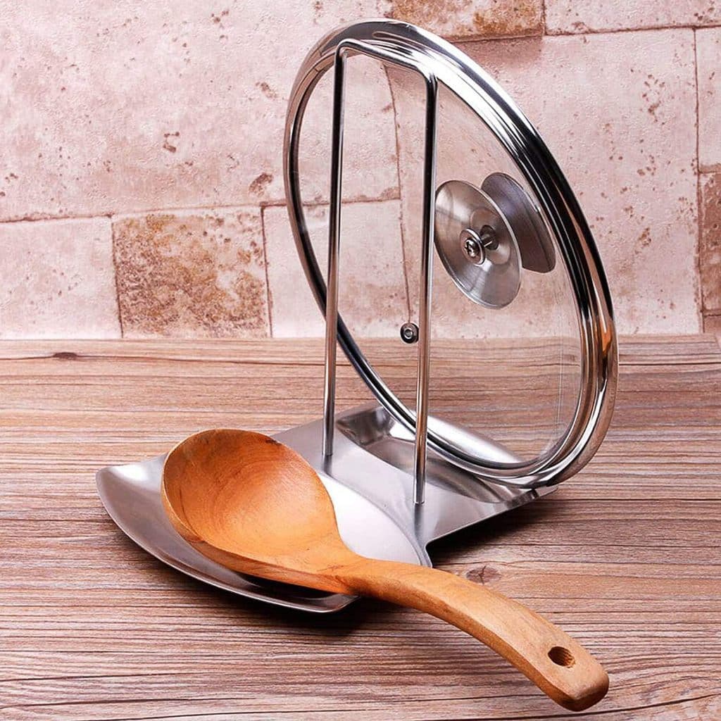 Descanso De Panela Suporte Tampas De Panelas Aço Inox Organizador Cozinha