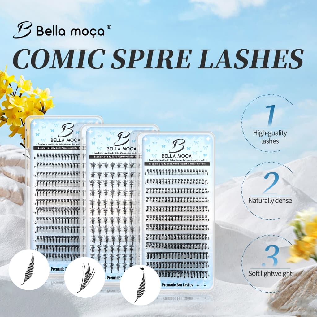 Bella Moça Comic Lash Coração E Formato De Estrela Extensão De Cílios Ultrafina Super Macia