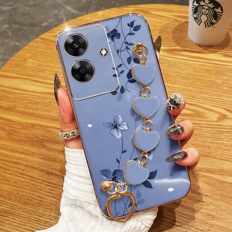 YBD Capa De Telefone Para Realme Note 80 60 70 70T 60X C61 Processamento Amor Pulseira Linha Flor Videira Estilo Minimal