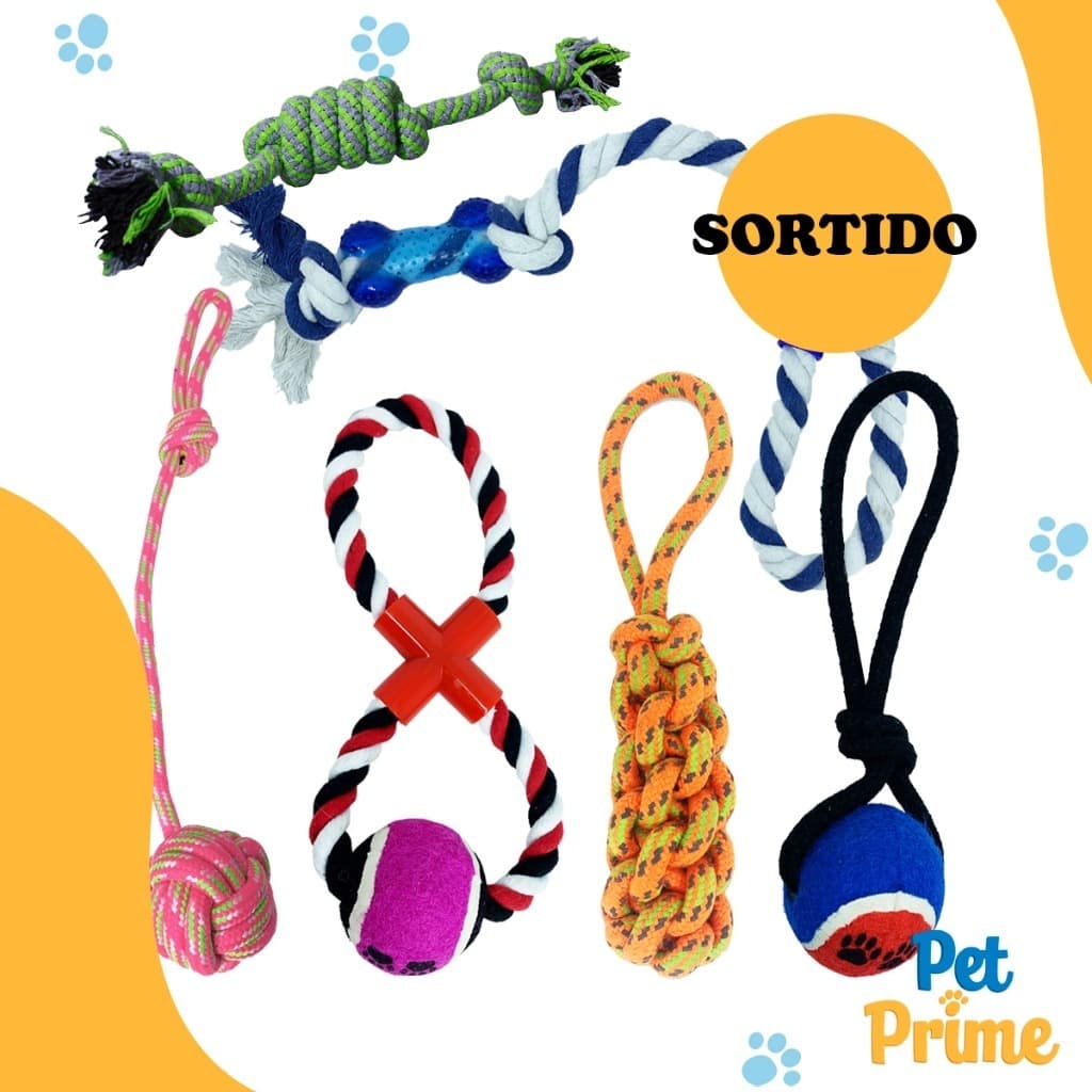 Kit de Brinquedos de Corda para Cães – 6 Peças Sortidas