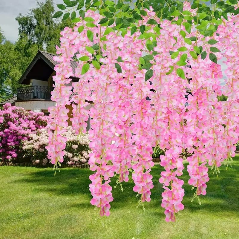 Kit 12 Ramos De Flores De cerejeiras Artificiais Permanente Grande Pendentes Para Decoração