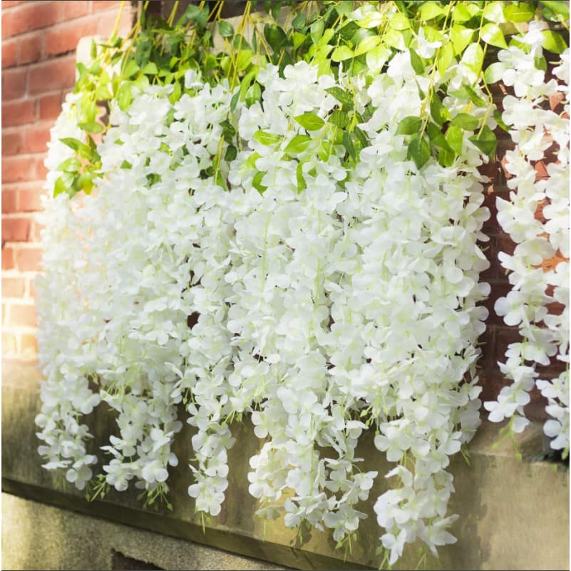 Kit 12/27 Ramos Flor de Cerejeira Artificial Grande Pendente para Decoração Rosa/Branco