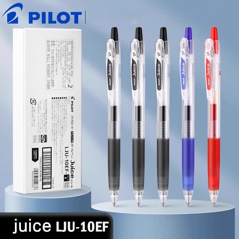 2 Unidades Japn Pilot Juice Gel Pen LJU-10EF 0.5mm Push De Secagem Rápida Preto Papelaria