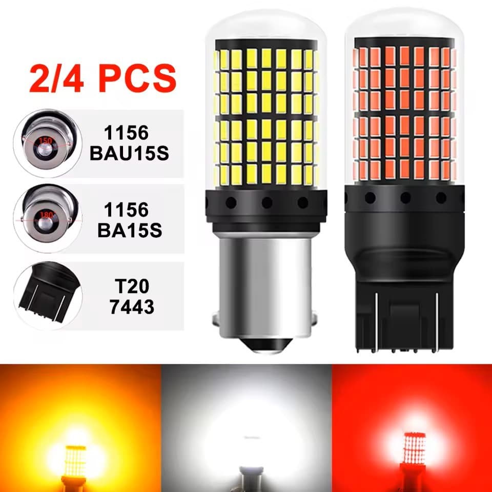 2 Pçs CANBUS 1156 BA15S BAU15S 7443 W21W Lâmpada LED Para Carro Cauda Freio Estacionamento Luz De Sinal Volta 12V 15W 14