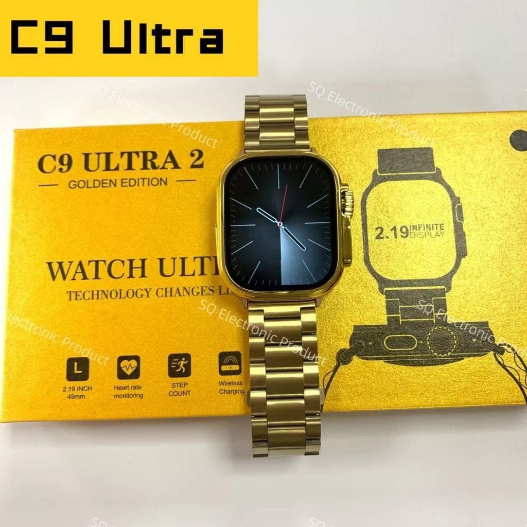 Nova 49 mm C9 Ultra Max Gold Smart Watch 2.09 Pantalla Nova Dua Smart Watch com Bluetooth Call Smart Gold Watch