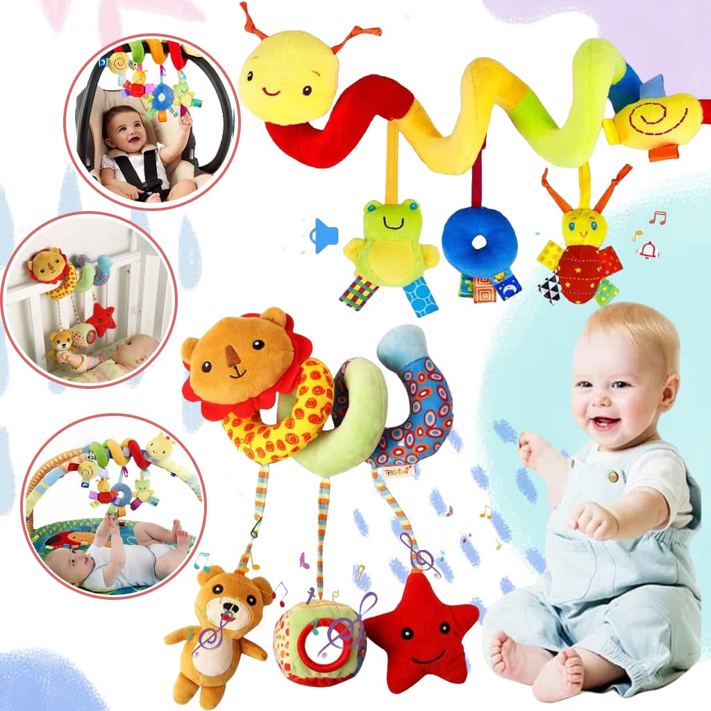 Baby Touch Puzzle Toy Mobile Centopeia Espiral Ideal Handcart Confortável Berço e Polvo Puxando Brinquedo