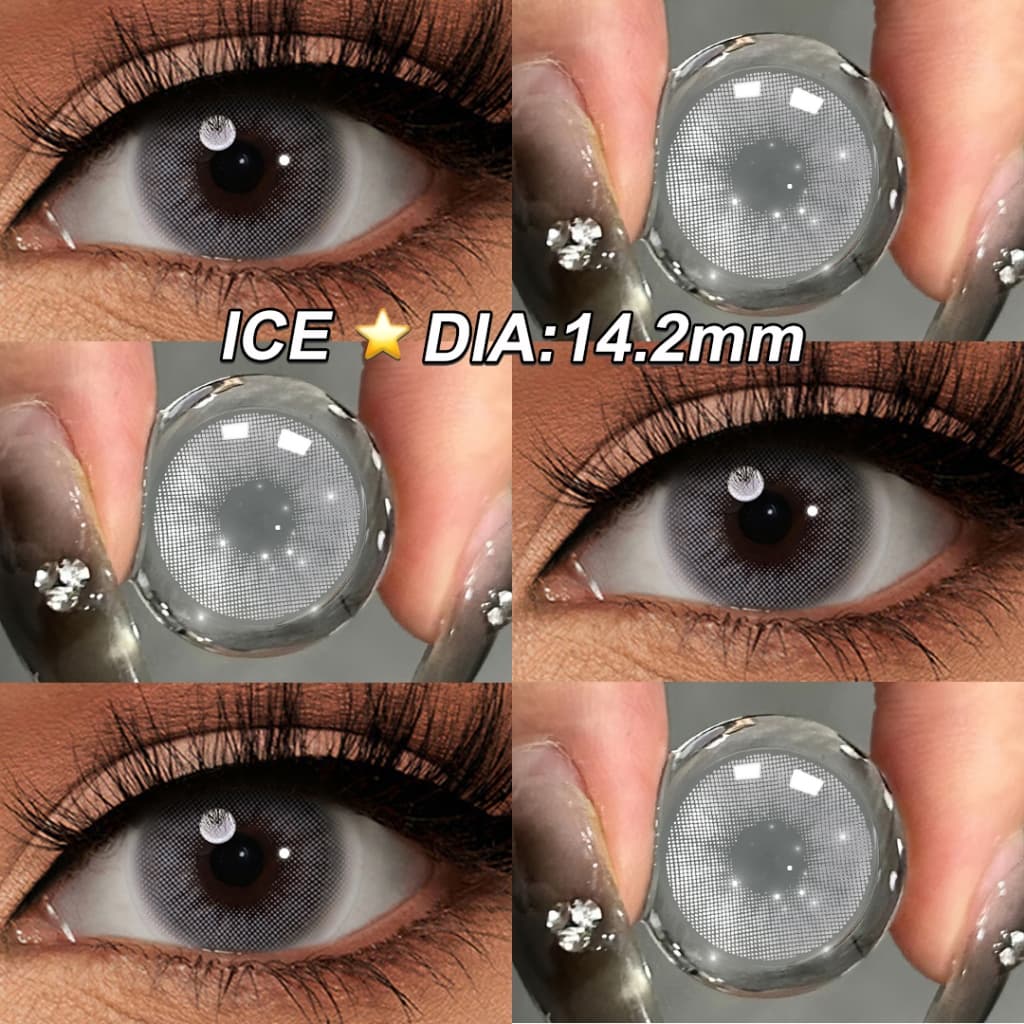 [Grau : 0 ~-6.00] Lente De Contato Freshgo Hidrocor Lentes Coloridas Para Miopia Gelo/Mel Fabricado Na Coreia 1 Par