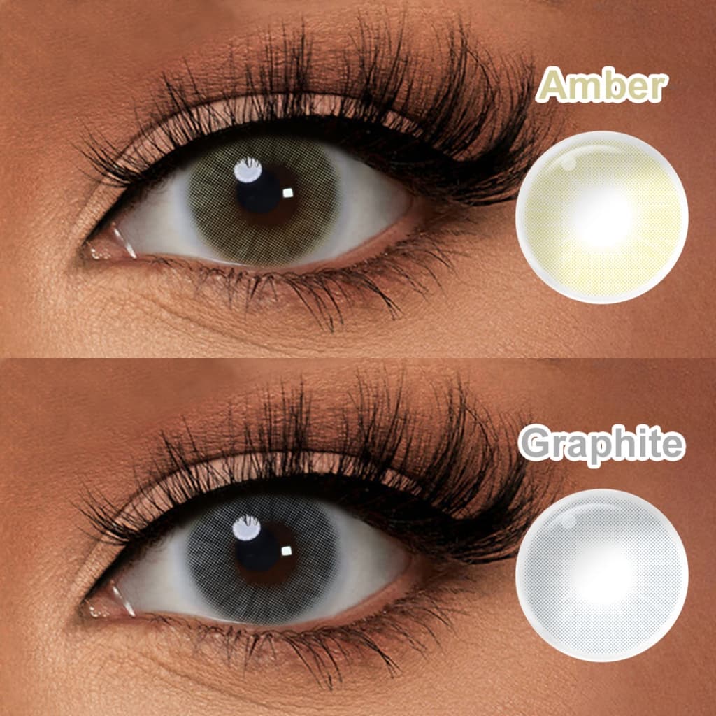 [Deep Eyes] Lente De Contato Grande Com Grau 0 ~-6.00 Lentes Coloridas Para Miopia Topázio/Marrom/Cinza Estojo