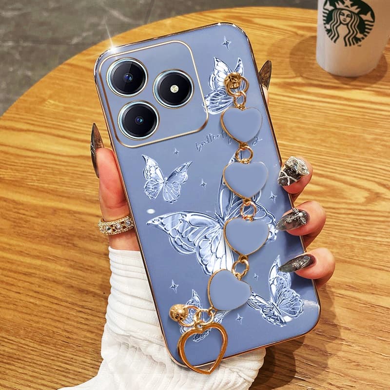 YBD Capa De Telefone Para Realme Note 50 C53 C63 C51 C51S C61 C65S Narzo N53 N63 Processamento Pulseira De Amor Fio De P