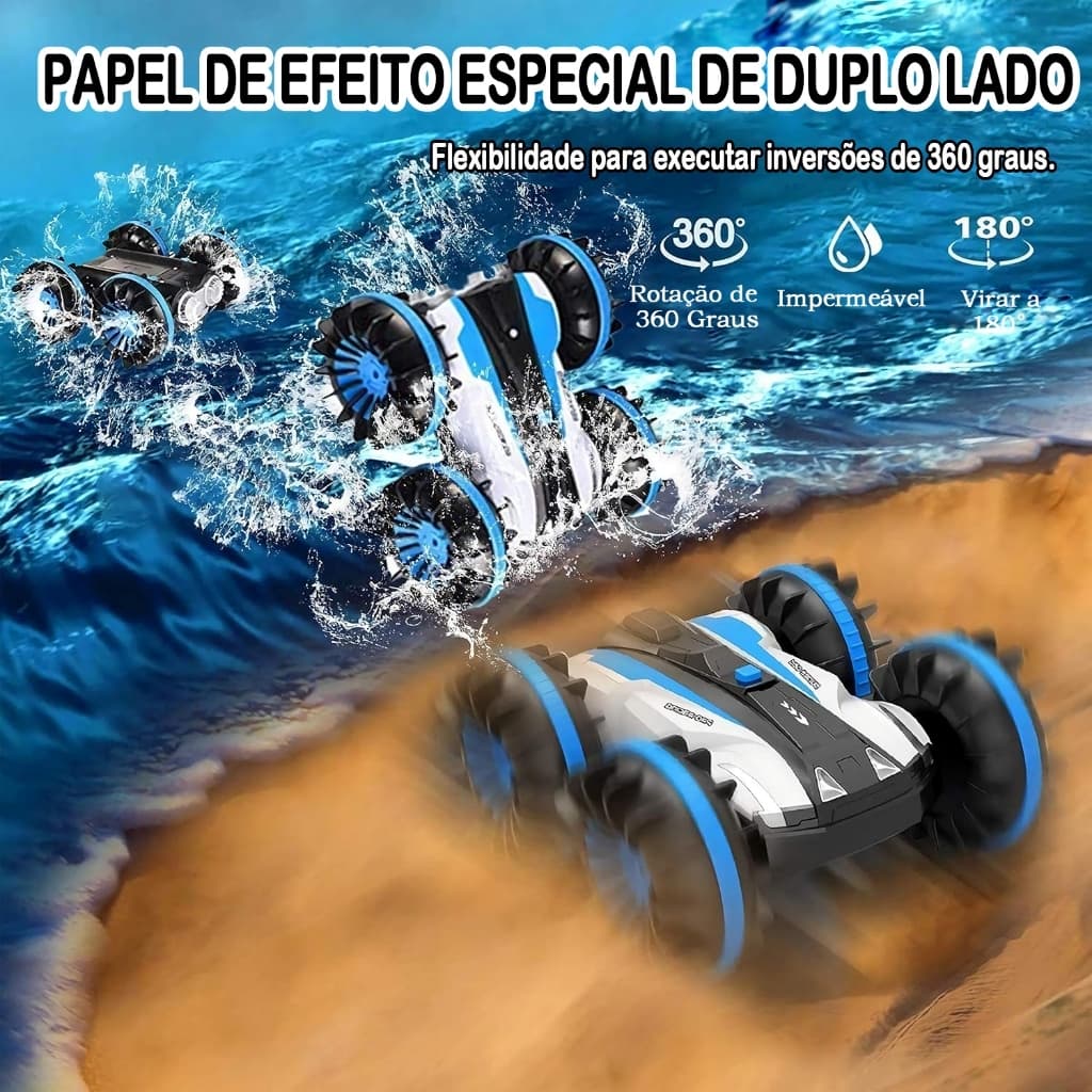 Carrinho anfibio Carro de controle remoto Liluminados Carro de controle remoto ，carro de brinquedo anti-água de 360°