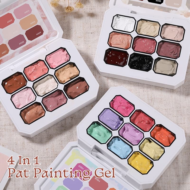 UR SUGAR Gel Paint 9 Em 1 Conjunto De Paleta De Pigmentos De Esmalte Sólido Para Unhas Design Gradiente Manicure Decoraç