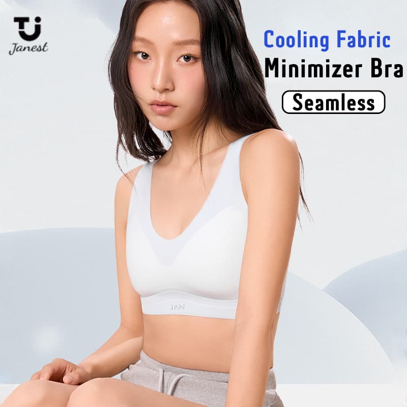 Janest Peito Binder Sem Costura Minimizador Sutiã Esportivo Plus Size Moleca Pasta Respirável Com Almofadas De Linha Dec