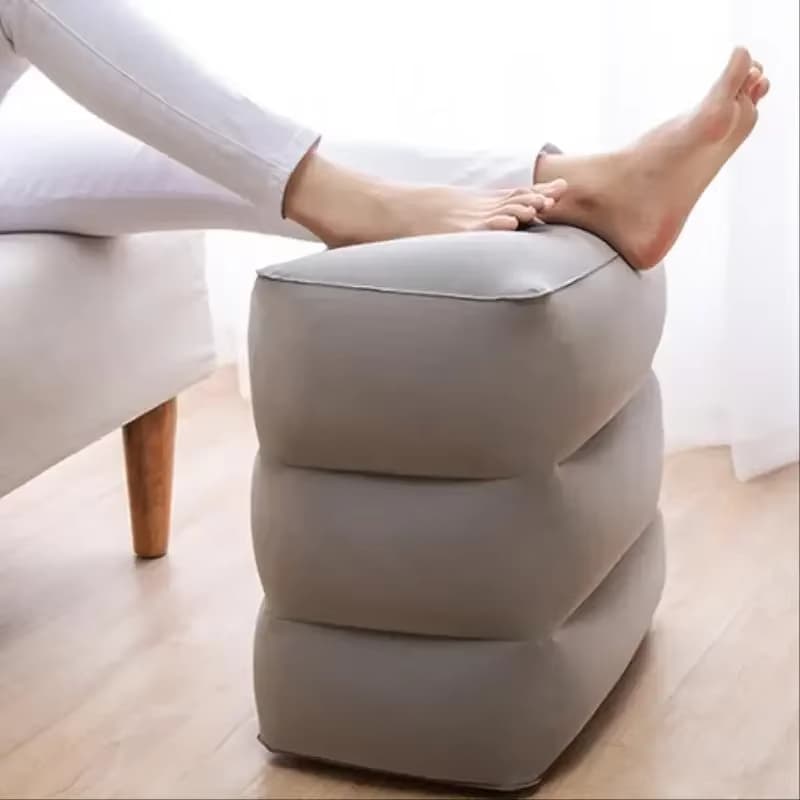 Apoio Inflável Para Descanso De Pés , Viagem , Escritório , Carro , Casa , 3 Posições