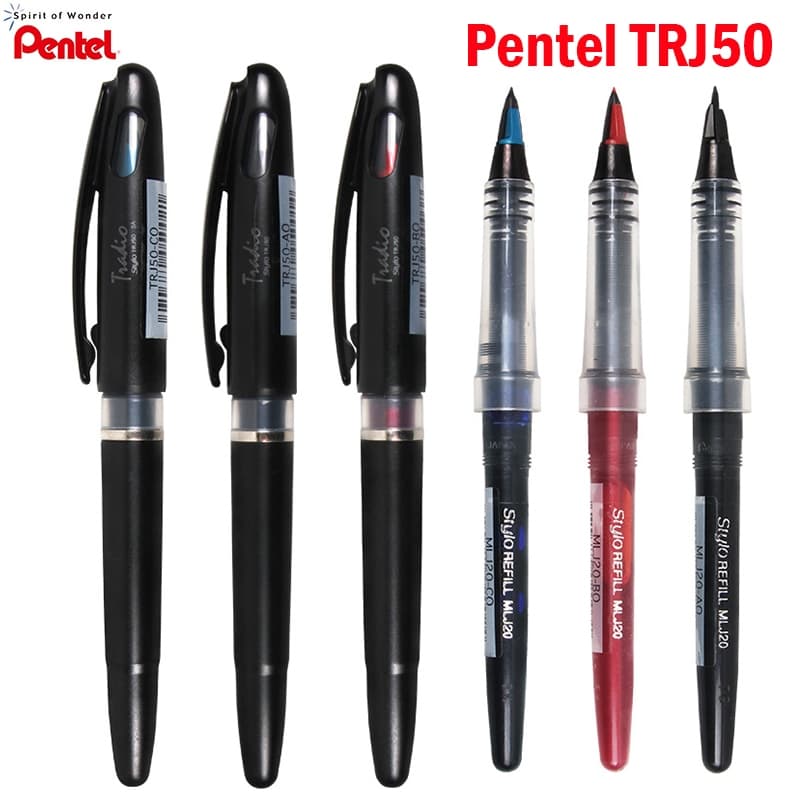 1 Pcs Japão PENTEL Tradio Stylo Caneta-Tinteiro De Plástico Recarregável TRJ50 E Recarga MLJ20