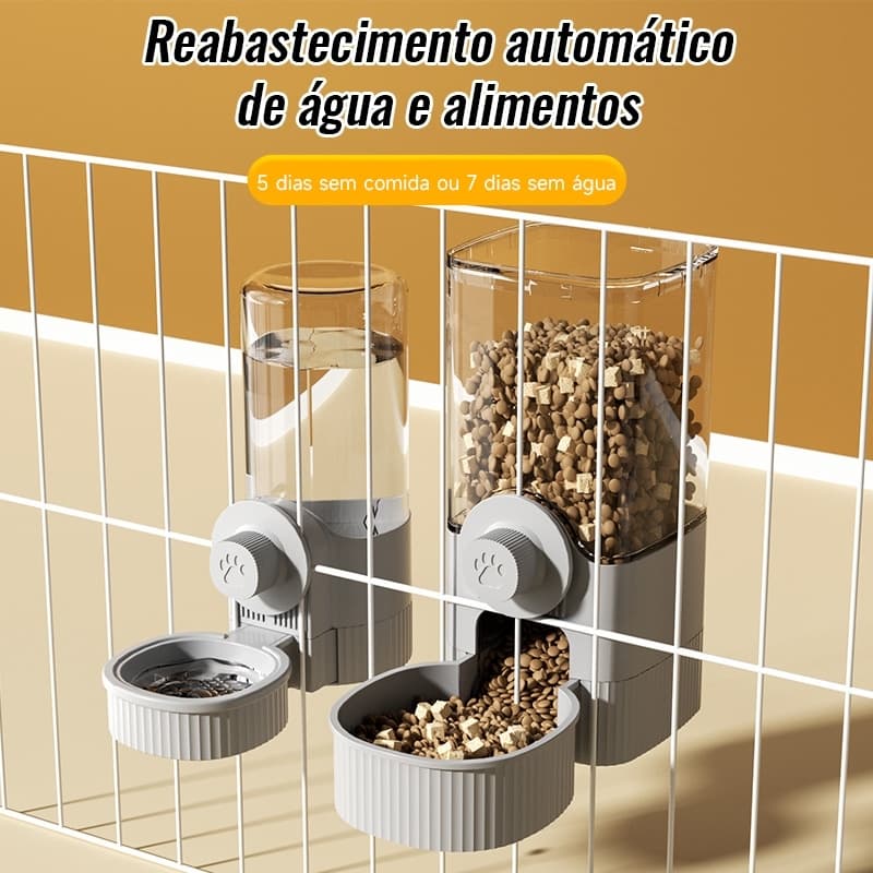 Alimentador e Bebedouro Automático 1,2L para Gaiola - Cães, Gatos, Coelhos e Outros Pets