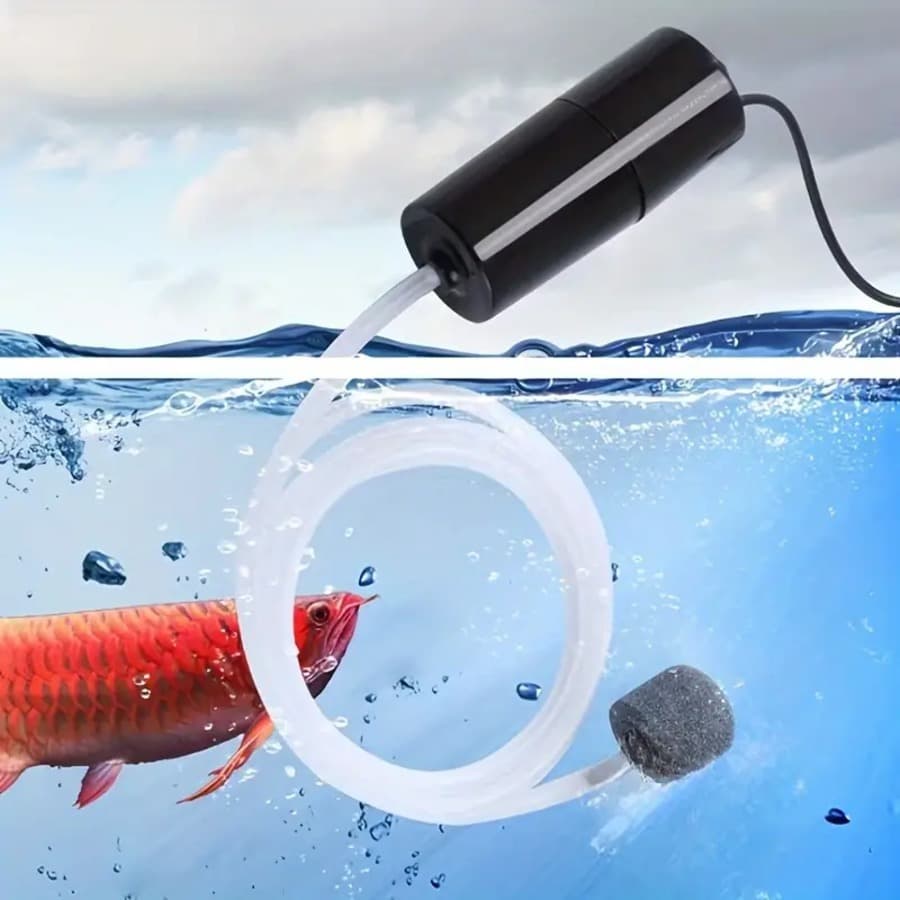 Portátil USB oxigênio/bomba de ar silencioso Mini bomba oxigênio aquário tanque peixes doméstico pesca ao ar livre recar