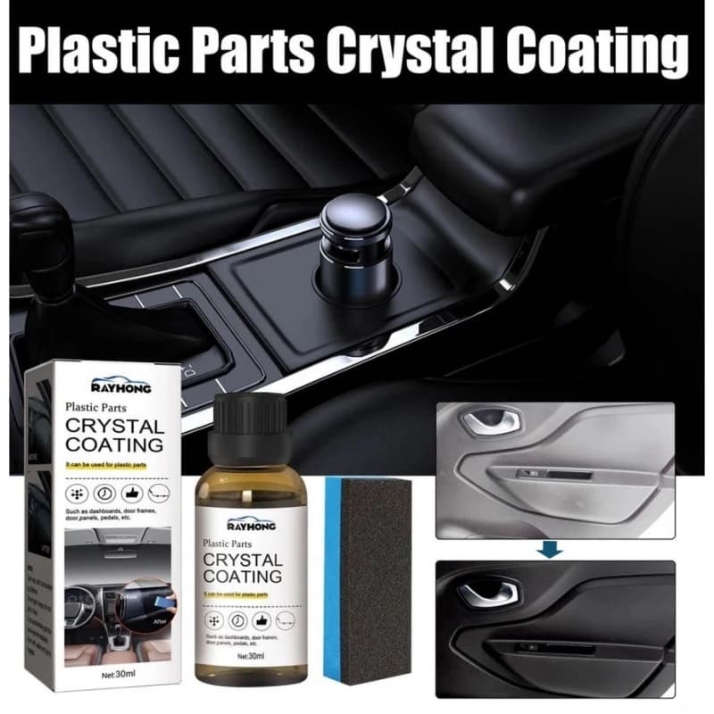 Revestimento de Cristal para Peças Plásticas Automotivas 30ml Renovador Restaurador Repara Esbranquiçado Recupera Brilho