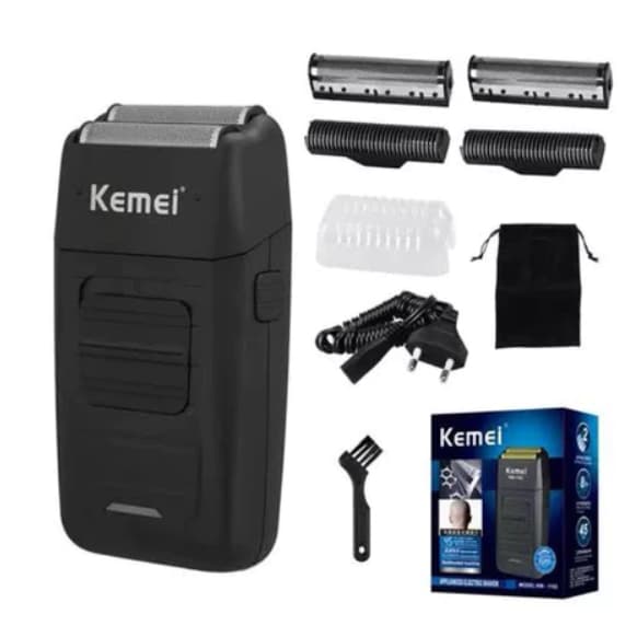 Barbeador Recarregável Kemei KM-1102 Bivolt 110-220V