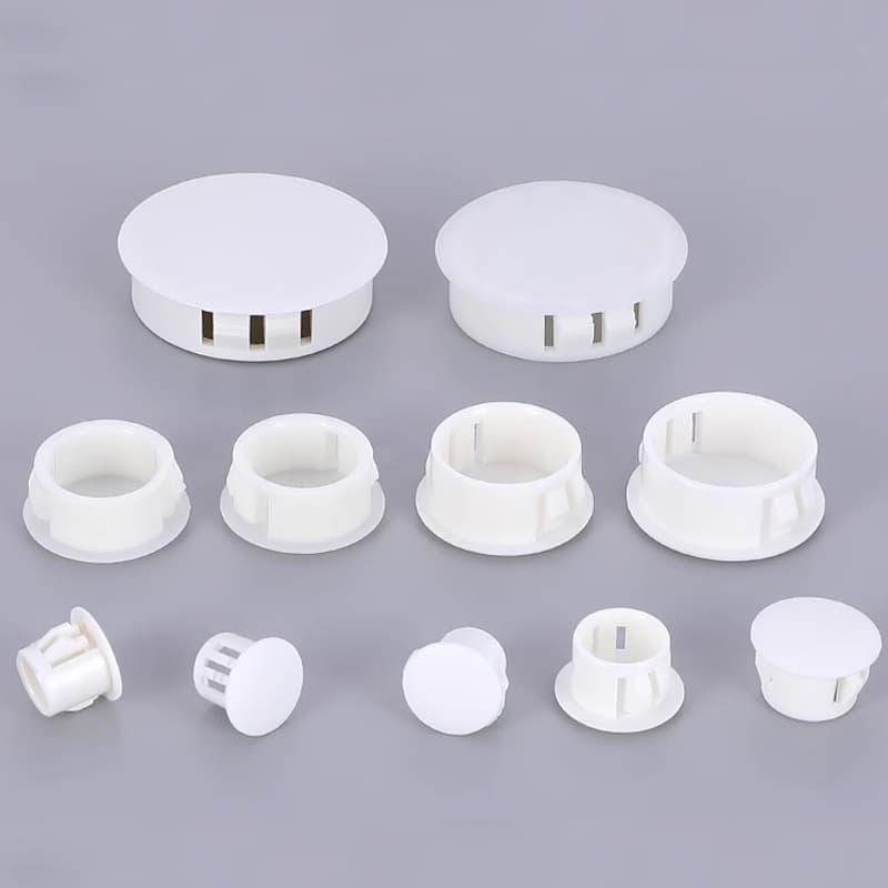 Plugue De Plástico Com Furo De Encaixe Branco , 5mm ~ 50mm , Tampas De Extremidade Redondas , Inserções De Tubo , Bung