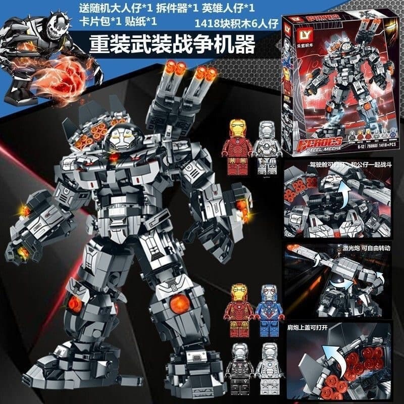 2000 PCS Lego Blocos de Construção Aço Mecha Anti-Hulk Blindado Menino Montado Robô Brinquedo Presente