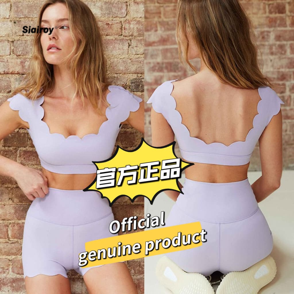 Siairoy terno de ioga feminino adequado para a pele, reunindo Top de treinamento à prova de choque, preto/branco/roxo/ma