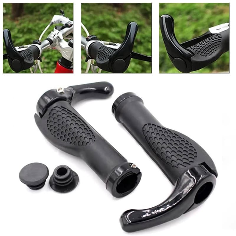 Par De Punhos Anatômicos De Bicicleta Para Suporte Confortável Guidão Com Trava De Extremidade De Barra Ciclismo MTB