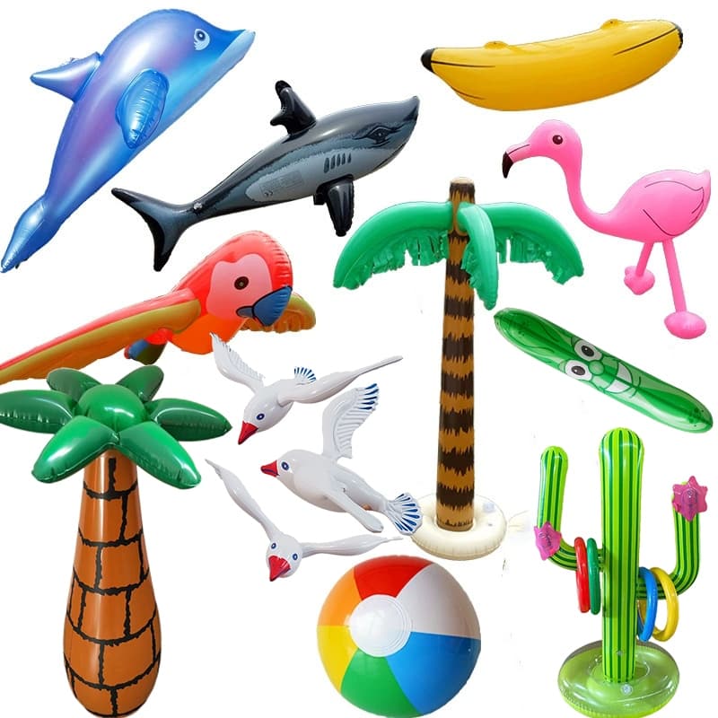 Palmeira Inflável Praia Cone Papagaio Tubarão Festa Brinquedos Gigante Tropical Havaí Piscina Decorações Evento Ao Ar Li