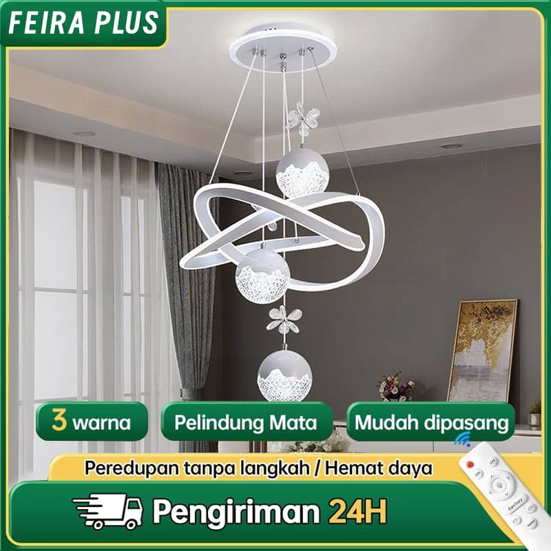 3 Cores Lustre Controle Remoto Moderno Branca De Neve Luz Pendente Varios Modelos Para Sala Sala de Estar 110V-220V