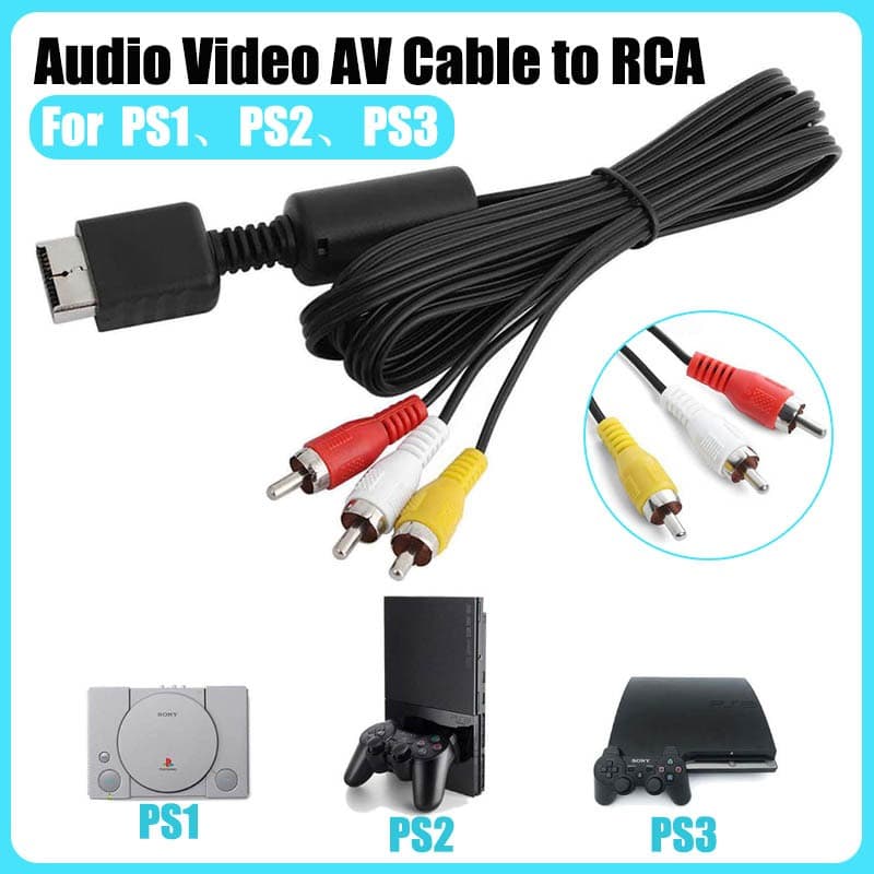 Cabo AV Para Gamepad De 1.8M 3 RCA PS1 PS2 PS3 De Áudio E Vídeo Console PlayStation