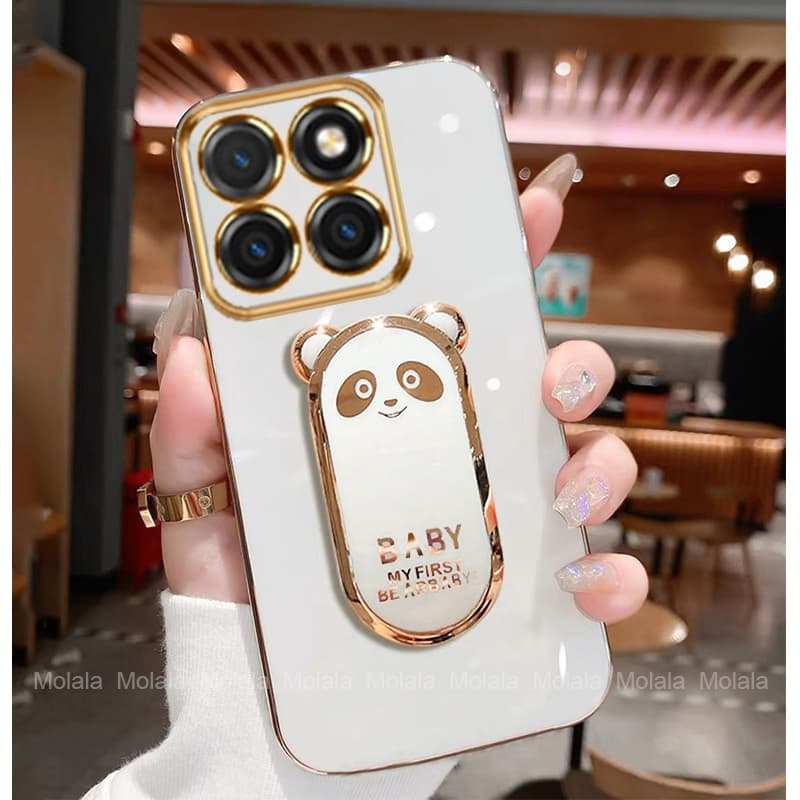 Capinha Motorola Edge 60 50 40 Neo Edge 60 60s 70 Fusion G56 G86 G75 G14 E22 E22i Panda Folding Stand Capa De Telefone