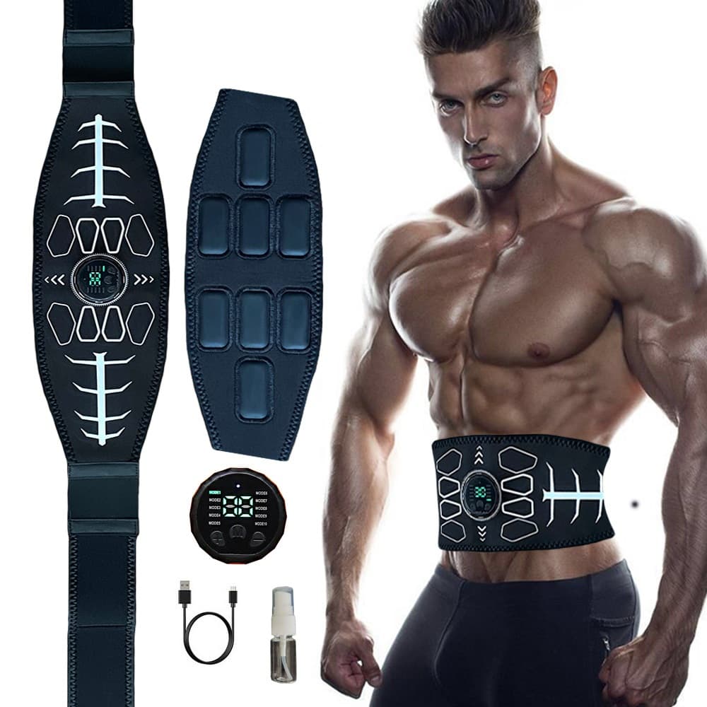 Toner Muscular Abdominal EMS Estimulador Cinto De Tonificação Elétrica Treinador De Cintura Recarga USB Perda De Peso Co