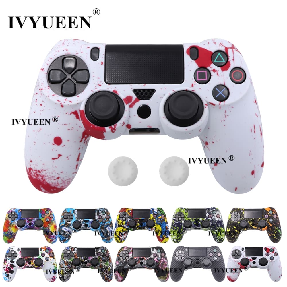 IVYUEEN Camo Impressão Capa De Silicone Para Dualshock 4 PS4 PlayStation 4 Pro Fino Controlador Caso Pele