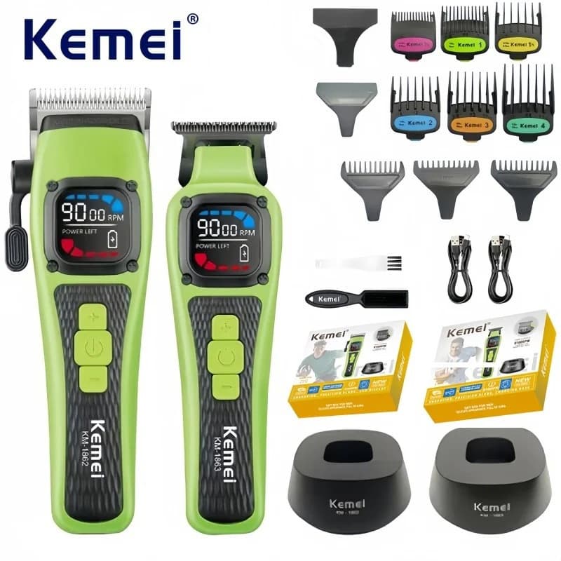 Kemei KM-1862-1863 Máquina De Cortar Cabelo Elétrica USB Recarregável Profissional Barbeiro Estilo Aparador De Corte Mas