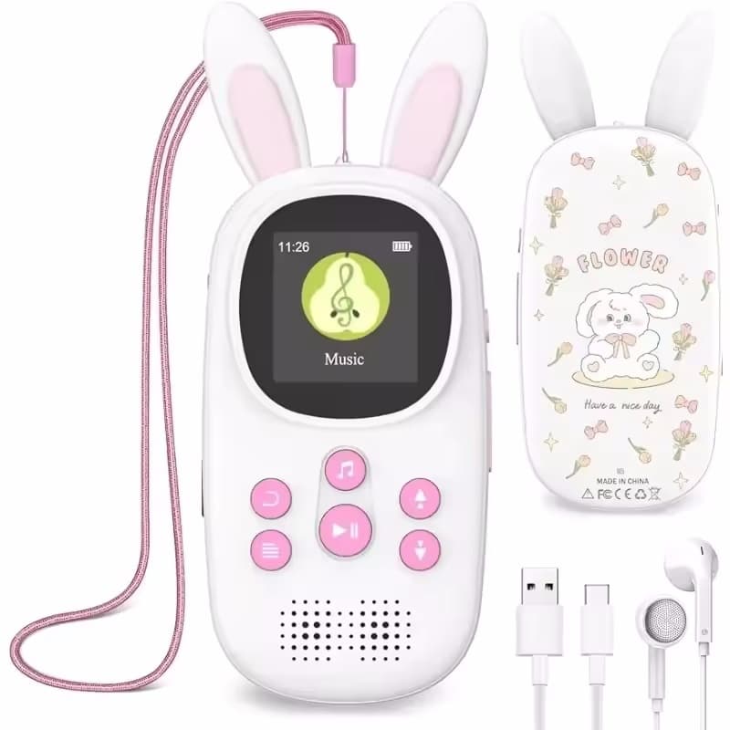 Leitor De Mp3 De Design Bonito Para Crianças Com Alto-Falante HD , Reprodutor Infantil Bluetooth 5.0 De 32 Gb , Rádio FM