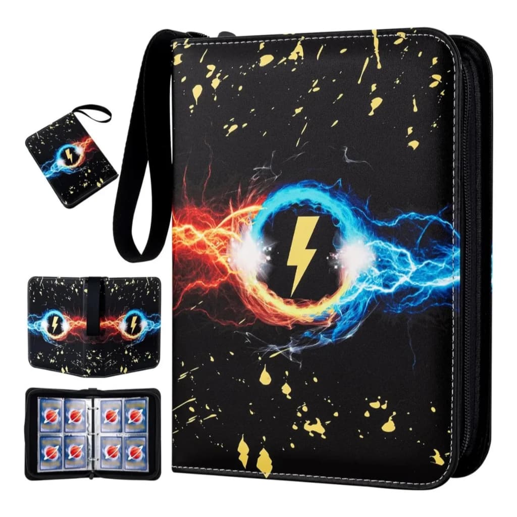 Pasta De Álbum De Capa Dura Pokémon De 400 Cartas Com Zíper