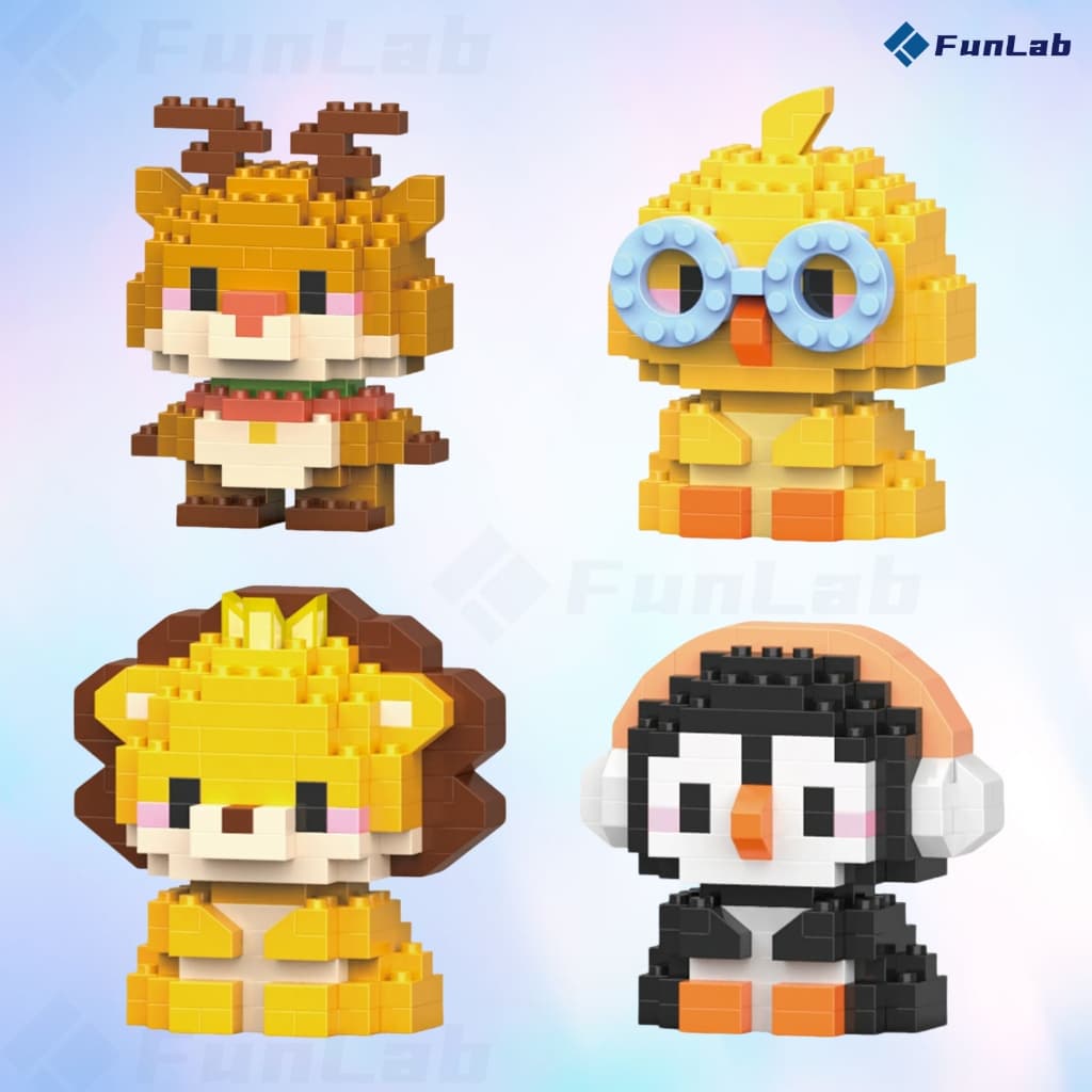 Blocos de Montar Mini Animais, Brinquedo Educativo Criativo para Crianças 6-14 Anos, Presente