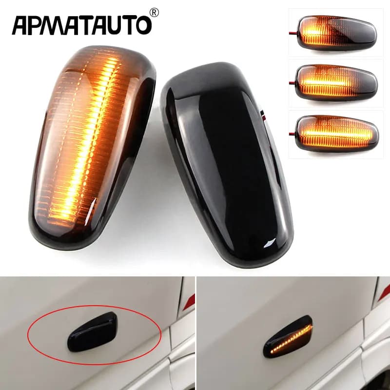 2pcs LED marcador lateral de sinal de giro luzes dinâmicas Para Mercedes Benz W124 A124 C124 W163 W210 W202 W140 W638
