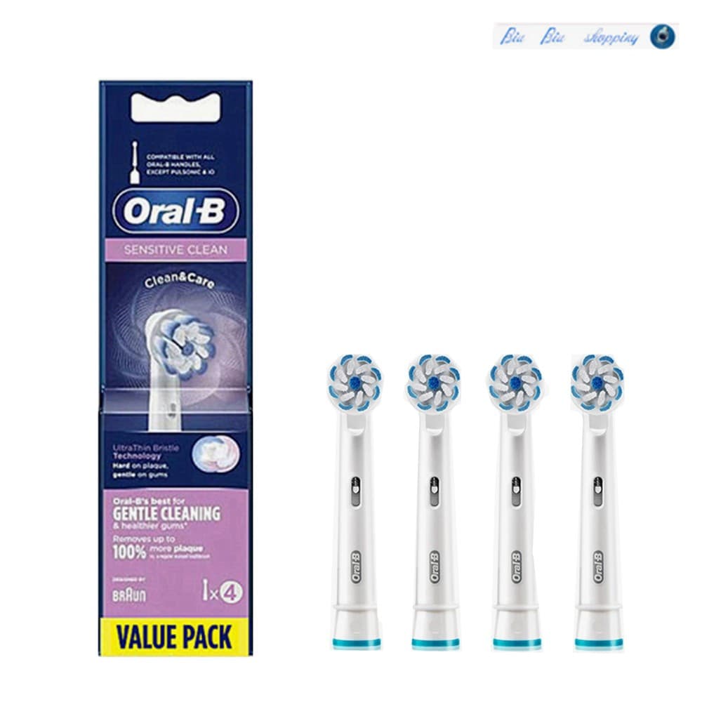Oral b Sensitive clean (EB60) Cabeças De Escova De Dentes Elétrica , 4 Peças E 8