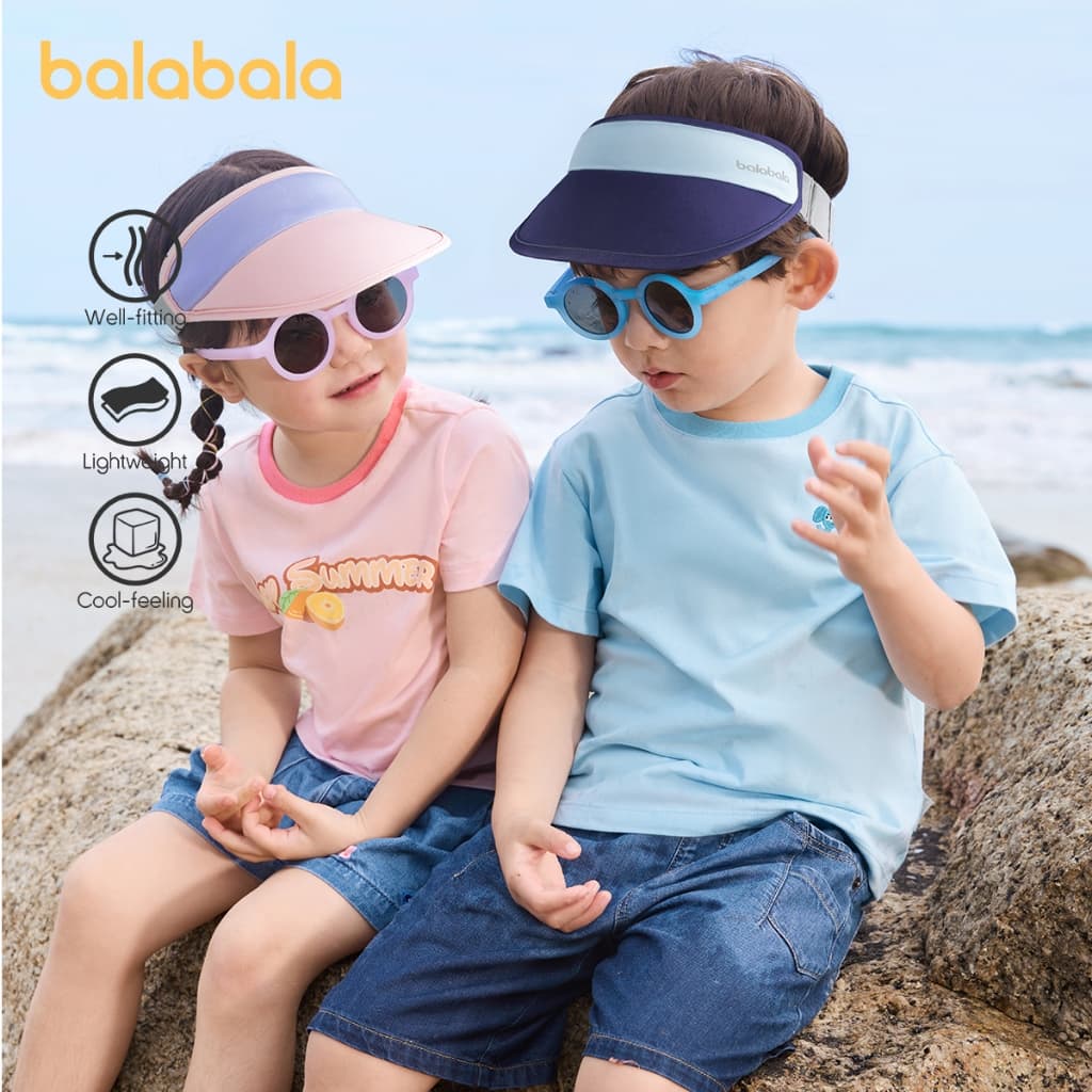 balabala Crianças Boné Verão Novo De Tênis Menino Menina Cor-Bloco Proteção Solar Viseira Confortável Leve Para Ao Ar Li