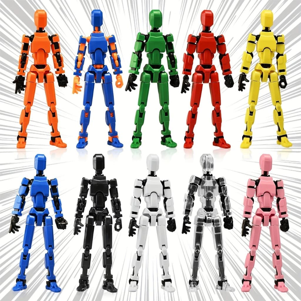 Boneco de Ação 3D Articulado Estilo DIY, Ideal para Presente e Enfeite de Escrivaninha