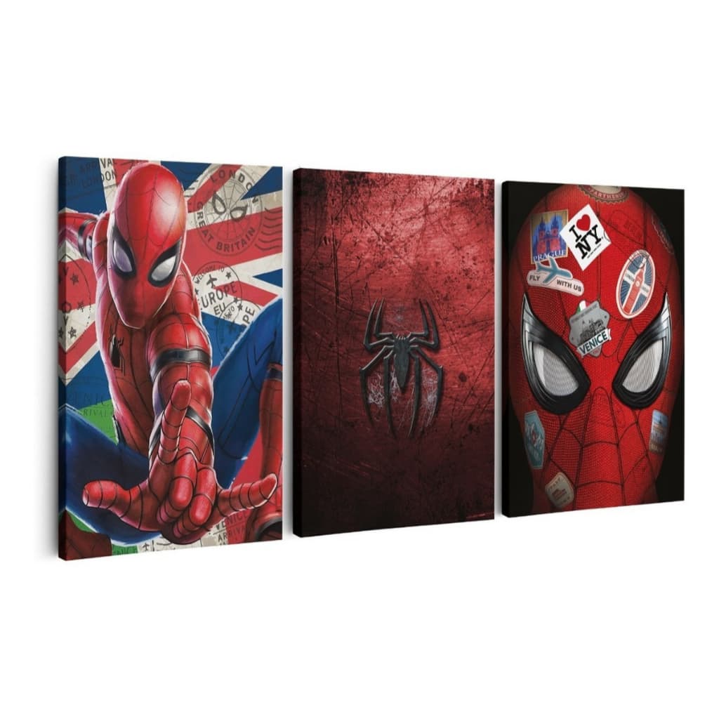 Quadro Decorativo Kit 3 40X60 CM Peças Homem Aranha Canvas Grande