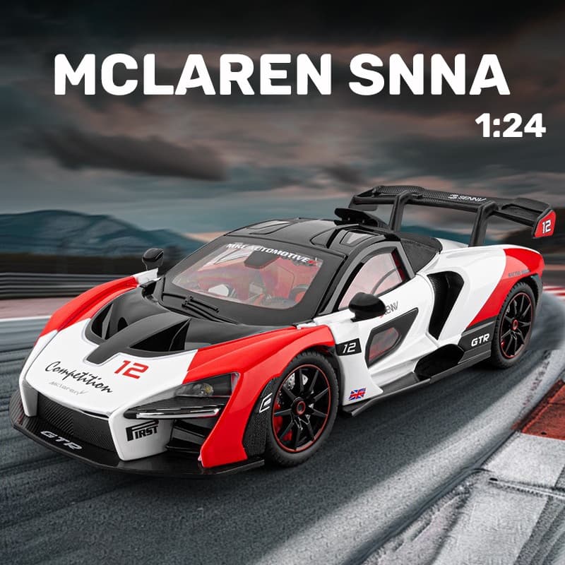 Escala 1 : 24 Mclaren Snna Liga Modelo De Carro Diecast Som Luz Amantes Do Coleção Crianças Presente Aniversário Metal M