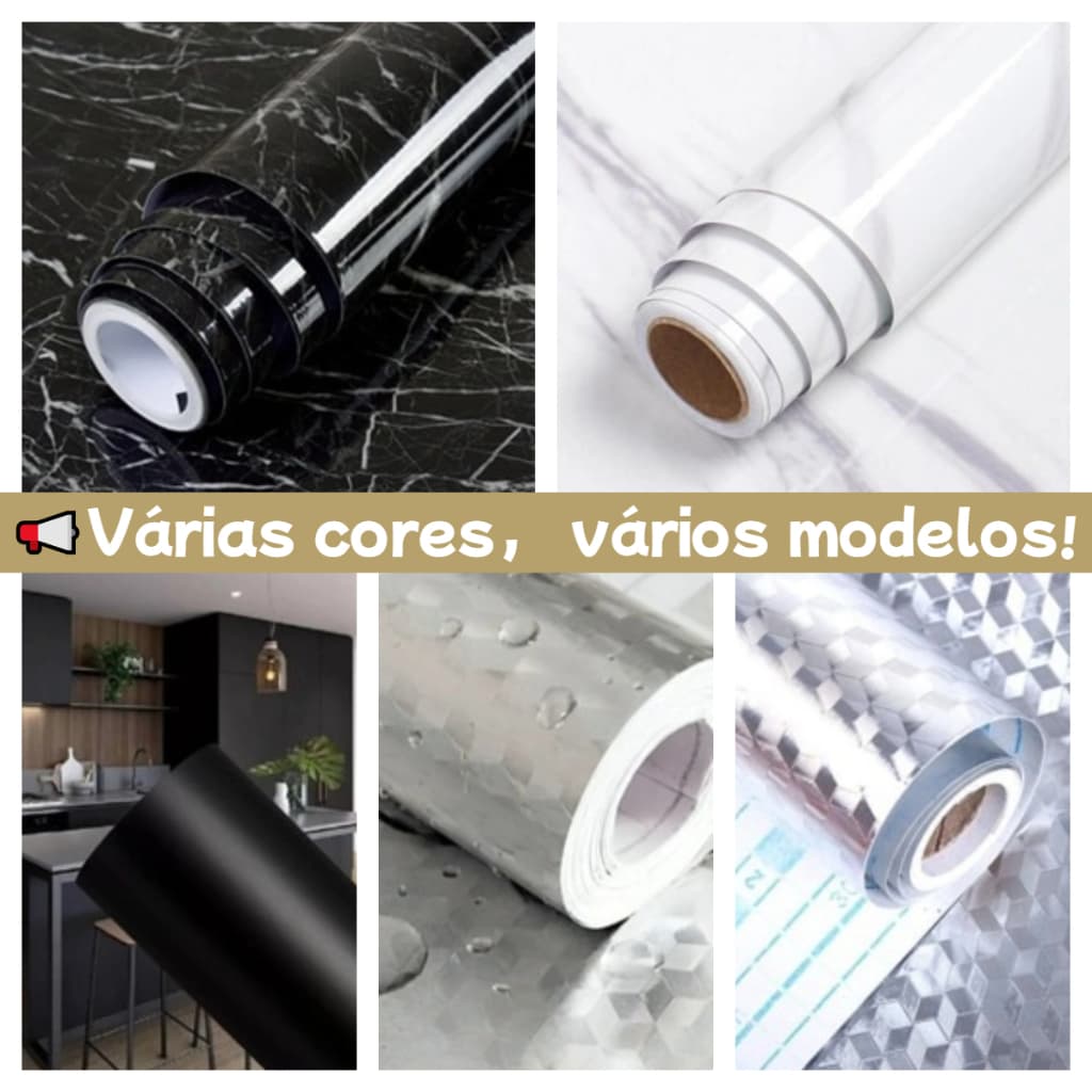 Adesivos de cozinha Resistente a Agua/Óleo/Fogo/Alta Temperatura - Usável em fogão/armário/porta Inovação com Filme hot