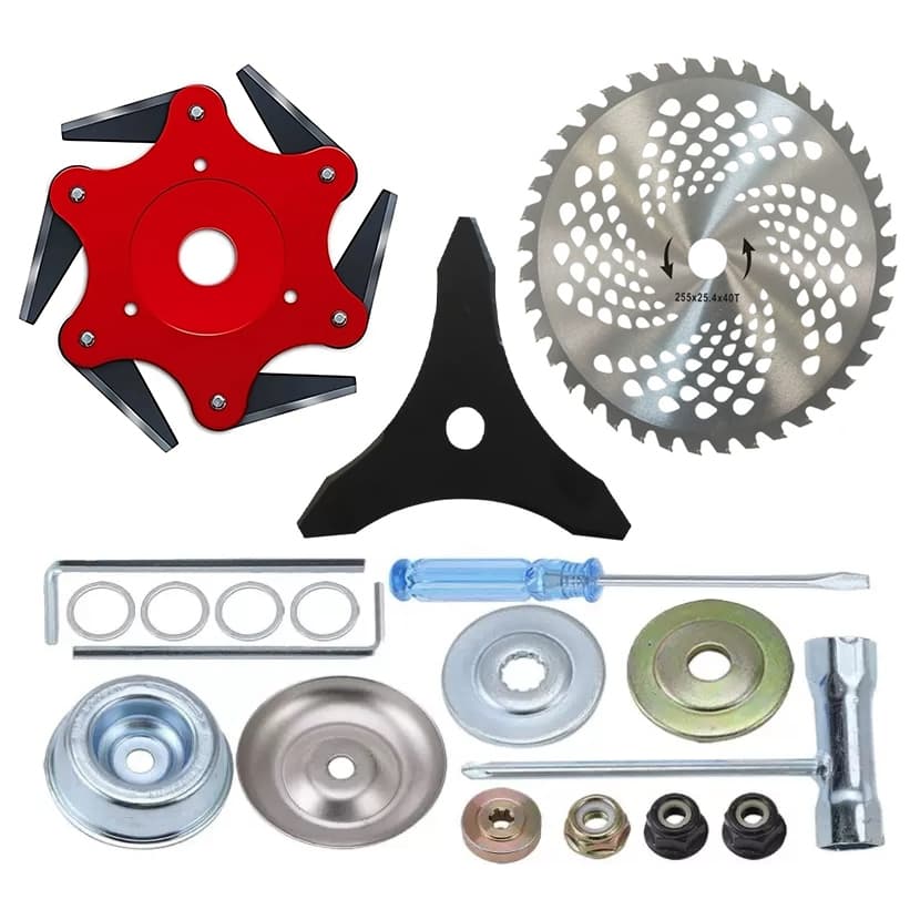 Laminas Para Roçadeira Furo Central 25.4mm Kit 3 Em 1 Envio Imediato