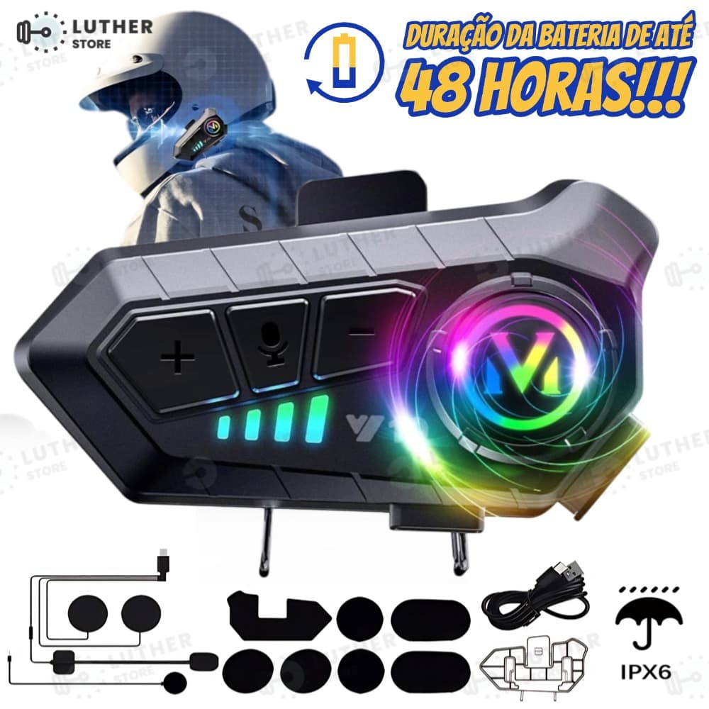 NOVA Y10 Fone de Ouvido de Capacete Moto Bluetrooth Controle De Voz Excelente qualidade de som
