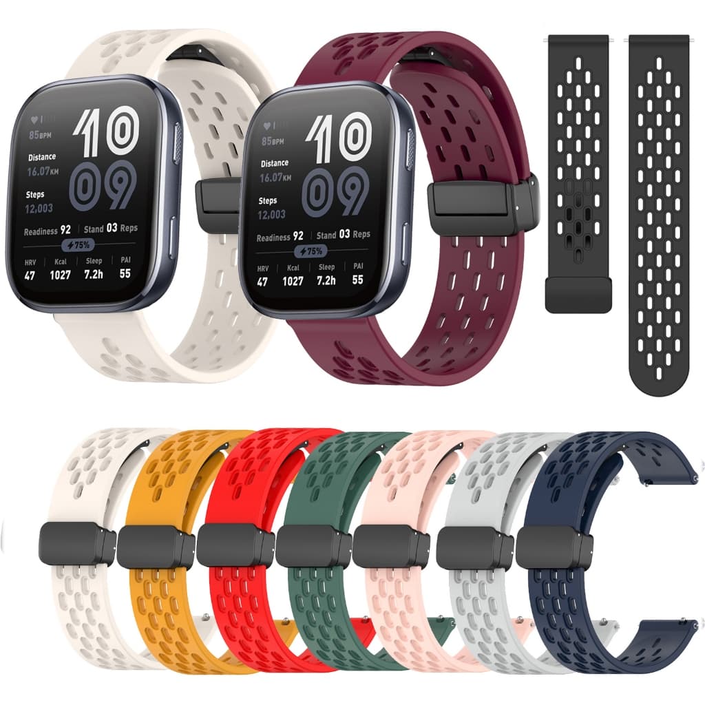 Pulseira De Fivela Magnética De Silicone Para Huami Amazfit Bip6 Bip5 Bip Max 3 5 6 Lite Su Pro Unidade Disco Macio Cor